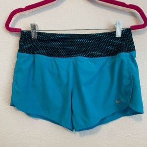 Nike Ladies Dri-Fit Running Shorts Bright Blue | Back Zip Pocket Size S